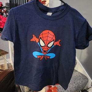 Boys Size SM Spiderman Shirt, Navy